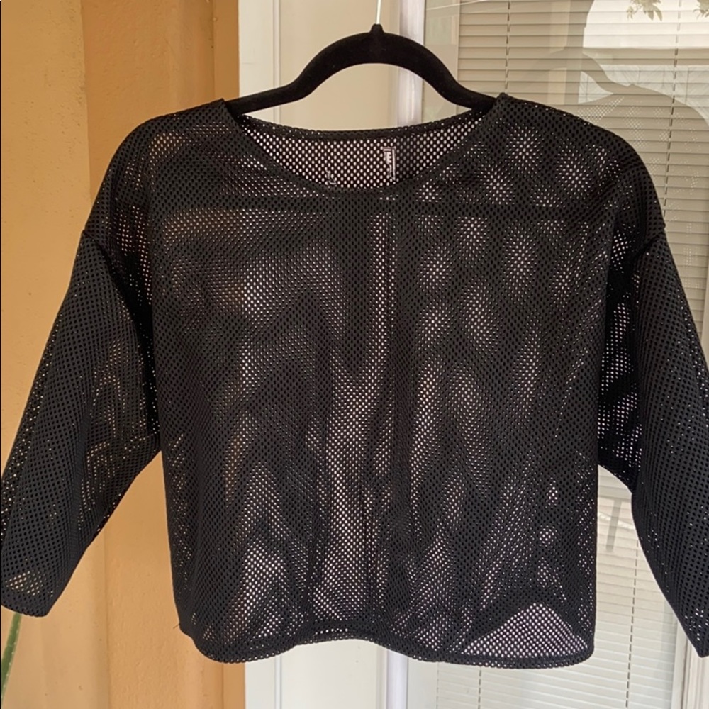 Black Mesh crop top